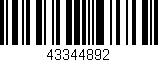Código de barras (EAN, GTIN, SKU, ISBN): '43344892'
