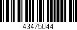 Código de barras (EAN, GTIN, SKU, ISBN): '43475044'