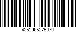 Código de barras (EAN, GTIN, SKU, ISBN): '4352085275979'