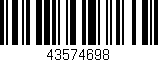 Código de barras (EAN, GTIN, SKU, ISBN): '43574698'