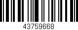 Código de barras (EAN, GTIN, SKU, ISBN): '43759668'