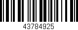 Código de barras (EAN, GTIN, SKU, ISBN): '43784925'