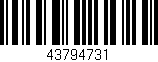 Código de barras (EAN, GTIN, SKU, ISBN): '43794731'