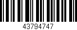 Código de barras (EAN, GTIN, SKU, ISBN): '43794747'