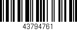 Código de barras (EAN, GTIN, SKU, ISBN): '43794761'