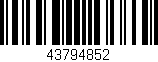 Código de barras (EAN, GTIN, SKU, ISBN): '43794852'