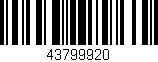 Código de barras (EAN, GTIN, SKU, ISBN): '43799920'