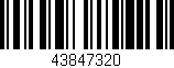 Código de barras (EAN, GTIN, SKU, ISBN): '43847320'