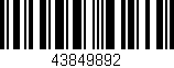 Código de barras (EAN, GTIN, SKU, ISBN): '43849892'
