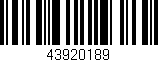 Código de barras (EAN, GTIN, SKU, ISBN): '43920189'