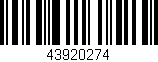 Código de barras (EAN, GTIN, SKU, ISBN): '43920274'