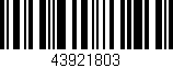 Código de barras (EAN, GTIN, SKU, ISBN): '43921803'