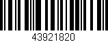 Código de barras (EAN, GTIN, SKU, ISBN): '43921820'