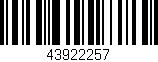 Código de barras (EAN, GTIN, SKU, ISBN): '43922257'