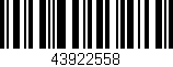 Código de barras (EAN, GTIN, SKU, ISBN): '43922558'