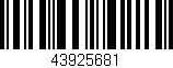 Código de barras (EAN, GTIN, SKU, ISBN): '43925681'