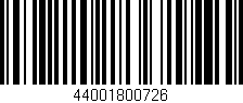 Código de barras (EAN, GTIN, SKU, ISBN): '44001800726'