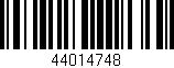 Código de barras (EAN, GTIN, SKU, ISBN): '44014748'