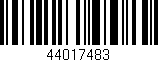 Código de barras (EAN, GTIN, SKU, ISBN): '44017483'
