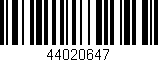 Código de barras (EAN, GTIN, SKU, ISBN): '44020647'