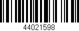 Código de barras (EAN, GTIN, SKU, ISBN): '44021598'