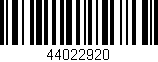 Código de barras (EAN, GTIN, SKU, ISBN): '44022920'