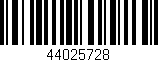 Código de barras (EAN, GTIN, SKU, ISBN): '44025728'