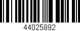 Código de barras (EAN, GTIN, SKU, ISBN): '44025892'