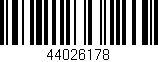 Código de barras (EAN, GTIN, SKU, ISBN): '44026178'
