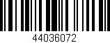 Código de barras (EAN, GTIN, SKU, ISBN): '44036072'