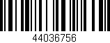 Código de barras (EAN, GTIN, SKU, ISBN): '44036756'