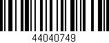 Código de barras (EAN, GTIN, SKU, ISBN): '44040749'