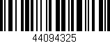Código de barras (EAN, GTIN, SKU, ISBN): '44094325'