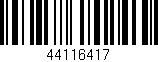 Código de barras (EAN, GTIN, SKU, ISBN): '44116417'