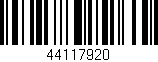Código de barras (EAN, GTIN, SKU, ISBN): '44117920'