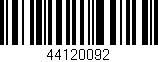 Código de barras (EAN, GTIN, SKU, ISBN): '44120092'