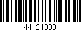 Código de barras (EAN, GTIN, SKU, ISBN): '44121038'