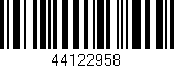 Código de barras (EAN, GTIN, SKU, ISBN): '44122958'