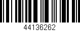 Código de barras (EAN, GTIN, SKU, ISBN): '44136262'