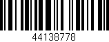 Código de barras (EAN, GTIN, SKU, ISBN): '44138778'