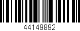 Código de barras (EAN, GTIN, SKU, ISBN): '44149892'