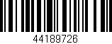 Código de barras (EAN, GTIN, SKU, ISBN): '44189726'