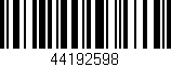 Código de barras (EAN, GTIN, SKU, ISBN): '44192598'