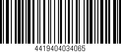 Código de barras (EAN, GTIN, SKU, ISBN): '4419404034065'