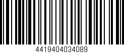 Código de barras (EAN, GTIN, SKU, ISBN): '4419404034089'