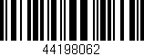 Código de barras (EAN, GTIN, SKU, ISBN): '44198062'