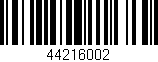 Código de barras (EAN, GTIN, SKU, ISBN): '44216002'