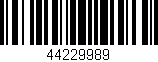 Código de barras (EAN, GTIN, SKU, ISBN): '44229989'