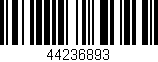 Código de barras (EAN, GTIN, SKU, ISBN): '44236893'