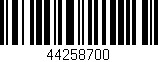 Código de barras (EAN, GTIN, SKU, ISBN): '44258700'